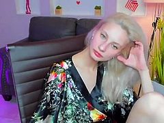 Curly Blonde Teen Records Solo Dildo Masturbation More at