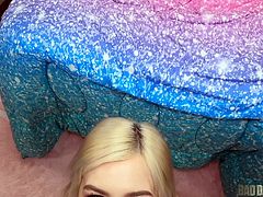 This skinny blondie slut loves to dress up for her daddy and get him all horny so today, she dressed up in a schoolgirl outfit for him and got on her knees to suck him off generously, after which her daddy then lifted her tiny lil skirt and slid his big juicy cock down inside her moist lil twat.