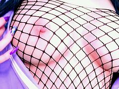 Big boobs camgirl rides her toy on webcam
