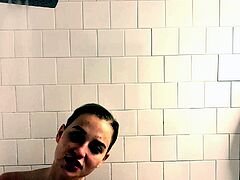 Busty blonde Hitchhiking teen strips and masturbates