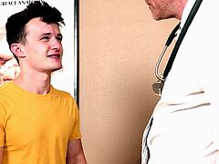 Doctor uses a series of butt plugs on twink