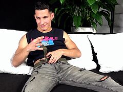 Beautiful czech boy jerking off his dick