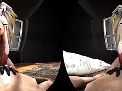 Foxy 3D Superwoman bounces up and down on a cock