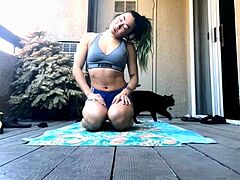 Amateur Jasmin stripping panties and masturbating