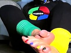 Exotic brunette hardcore foot fetish fuck