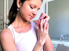 Close up teen masturbation