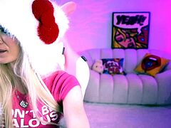 Curly Blonde Teen Records Solo Dildo Masturbation More at